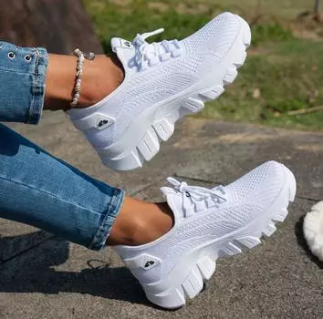 Модные женские кроссовки Дышащая обувь для ходьбы Повседневная спортивная обувь Обувь для улицы 37 белый