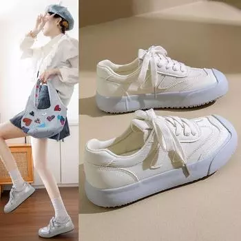 модные женские кроссовки из парусины на шнуровке женские 2025 осенний тренд на платформе спортивные кроссовки женские модные удобные кроссовки для ходьбы обувь 35 бежевый