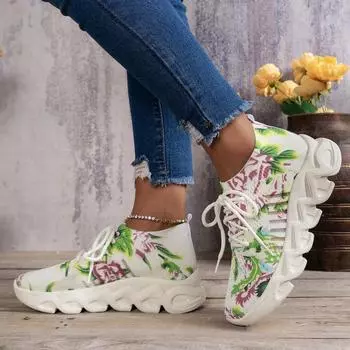 модные женские кроссовки из плетеной сетки удобные современные туфли для девочек женские кроссовки для бега на открытом воздухе 36 бежевый