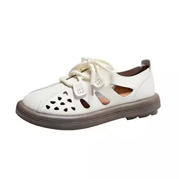 Модные женские кроссовки Летняя нескользящая обувь для мамочек Женские кроссовки на плоской подошве Модные женские повседневные сандалии Женская прогулочная дизайнерская обувь 35 бежевый