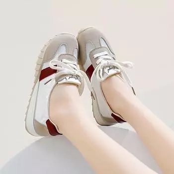 Модные женские кроссовки, модная обувь, весенний тренд, повседневные туфли на плоской подошве, женские туфли DLSYXD, модные удобные белые туфли на вулканизированной платформе для женщин 35 красный