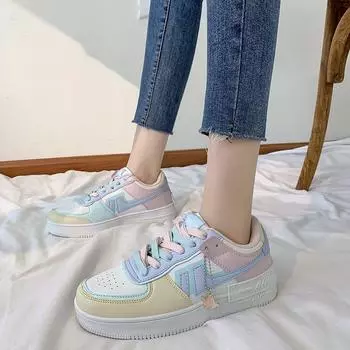 модные женские кроссовки модные цветные кроссовки на платформе женские винтажные вулканизированные весенне-летние повседневные плоские теннисные женские туфли 35