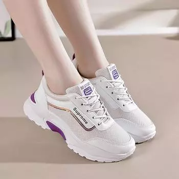Модные женские кроссовки Мягкая и легкая спортивная обувь Прогулочные кроссовки 36 фиолетовый