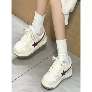 Модные женские кроссовки на платформе со шнуровкой для скейтборда и скейтборда, удобные кроссовки для бега и спорта, женская обувь для тенниса, тренд 2024 года 35 бежевый