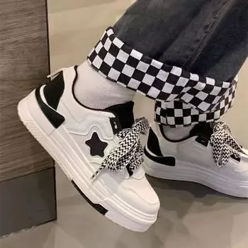 Модные женские кроссовки на платформе со звездным дизайном, на шнуровке, для скейтборда, на плоской подошве, удобные кроссовки для бега, для тенниса, для бега 35 хаки