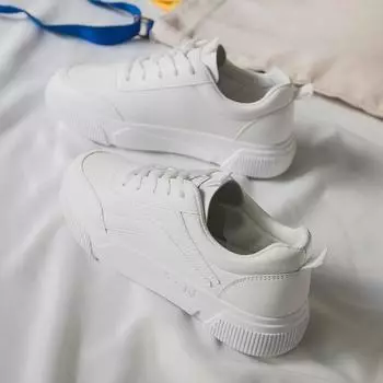 Модные женские кроссовки на толстой подошве 2024 года, летние женские повседневные маленькие белые туфли, универсальные корейские спортивные и дорожные кроссовки для бега 35 бежевый