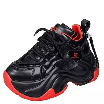 Модные женские кроссовки на толстой подошве 2024 года, модные кроссовки на платформе, женские брендовые повседневные туфли на танкетке для женщин, кожаные спортивные туфли для папы 7 см 34 бежевый