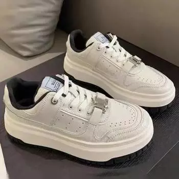 Модные женские кроссовки на толстой подошве. Кроссовки простого дизайна. Высококачественная повседневная модная обувь. Кроссовки для бега на открытом воздухе для женщин. 35 бежевый