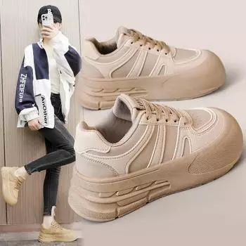 Модные женские кроссовки на толстой подошве, простой дизайн, удобные кроссовки на шнуровке, модные повседневные кроссовки для бега и тенниса 35 верблюд