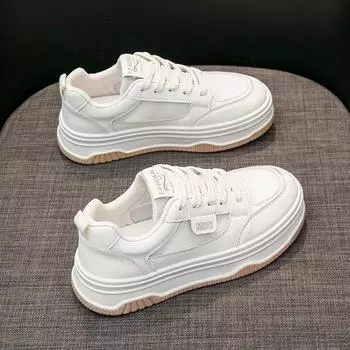 модные женские кроссовки на толстой подошве со шнуровкой на плоской подошве повседневные туфли удобные кроссовки для бега теннисные кроссовки для бега 35 чёрный