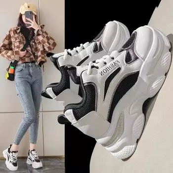 модные женские кроссовки на толстой подошве женские кроссовки для бега с внутренней высотой женские повседневные роскошные дизайнерские вулканизированные туфли 35 бежевый