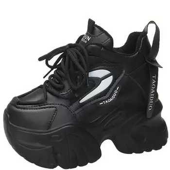 Модные женские кроссовки на высокой платформе 10 см, новые осенние повседневные туфли на толстой подошве для папы, женские кожаные спортивные кроссовки для ходьбы Zapatos Mujer 34 белый