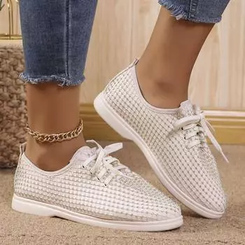 Модные женские кроссовки, новые легкие туфли на плоской подошве с дышащей сеткой и шнуровкой для женщин, повседневные универсальные кроссовки для женщин, Zapatos De Mujer 36 бежевый