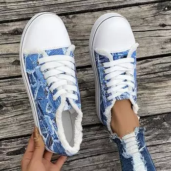 Модные женские кроссовки, новые удобные джинсовые парусиновые туфли для женщин, модные кроссовки на плоской подошве со шнуровкой, женские повседневные туфли на платформе 36 серый
