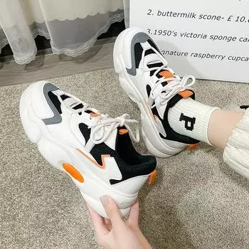 модные женские кроссовки осенние женские модные удобные дышащие сетчатые повседневные туфли на шнуровке на танкетке женские на платформе для бега спортивные туфли теннис 35 чёрный