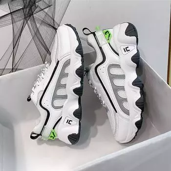 модные женские кроссовки осенняя мода светоотражающие повседневные легкие дышащие теннисные женские кроссовки на платформе для бега спортивные туфли Zapatos De Mujer 35 чёрный