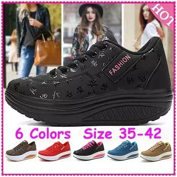 Модные женские кроссовки, повседневная удобная спортивная обувь для фитнеса, обувь на платформе с толстой подошвой 35 красный
