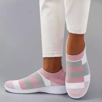 Модные женские кроссовки Вулканизированная обувь Носки Кроссовки Женские летние туфли без шнуровки на плоской подошве Женские лоферы Повседневные носки Обувь 36 красный