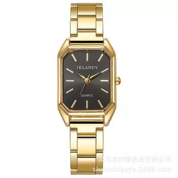 Модные женские кварцевые часы Простые прямоугольные наручные часы для девушек Оригинальные элегантные женские часы Лучшие подарки Часы чёрный