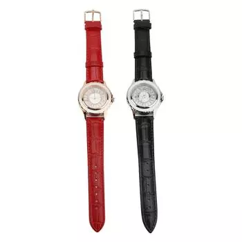 Модные женские кварцевые часы со стразами на циферблате кварцевые часы водонепроницаемые женские наручные часы для улицы Silver Dial Black Strap