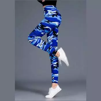 Модные женские леггинсы для йоги с камуфляжным принтом, тонкие укороченные брюки для девочек, узкие повседневные леггинсы с высокой эластичностью, женские брюки