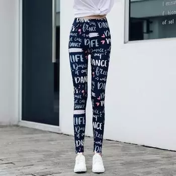 Модные женские леггинсы из молочного шелка с принтом для фитнеса, укороченные брюки для девочек, эластичные узкие повседневные мягкие леггинсы, брюки One Size (50-70 kg)