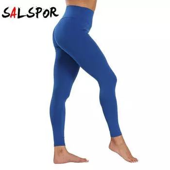 Модные женские леггинсы, однотонные брюки для йоги с высокой талией, спортивные повседневные леггинсы