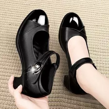 Модные женские легкие винно-красные офисные туфли-лодочки на квадратном каблуке, женские повседневные высококачественные черные туфли из искусственной кожи для вечеринокhjm7 35 бордовый