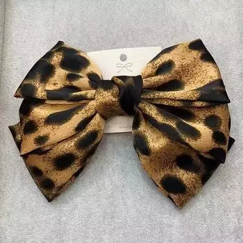 Модные женские леопардовые банты для волос, большие заколки для волос для девочек, винтажные аксессуары для волос, заколки-крабы, резинки для волос, шпильки для волос Size fits all