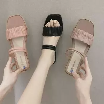 Модные женские летние босоножки на танкетке - домашние и уличные тапочки в стиле феи Size 37