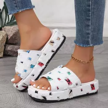 модные женские летние новые классические однотонные сандалии на толстой подошве с противоскользящей подошвой для повседневного ношения на мелководье для праздников и пляжных вечеринок 36 небесно-голубой