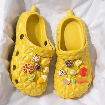 Модные женские летние сабо, толстые уличные туфли, дуриан, аксессуары для самостоятельного изготовления, для отдыха на пляже, противоскользящие, с мягкой подошвой EVA, для пар, садовая обувь 36-37(Fit22.5-23cm) зелёный