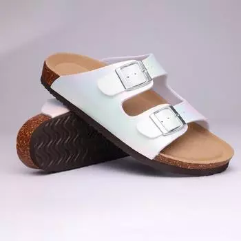 модные женские летние сандалии из пробки Shevalues с поддержкой свода стопы, тапочки с градиентом, пляжная обувь с открытым носком и регулируемой пряжкой, женские шлепанцы 36