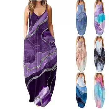 Модные женские летние сарафаны с карманами, повседневное пуловерное платье без рукавов L бежевый