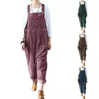 Модные женские литературные хлопковые и льняные повседневные брюки с бретельками сзади, комбинезон L синий