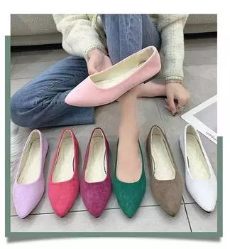 Модные женские лоферы с острым носком, балетки, повседневная обувь на плоской подошве 42 трава зеленый