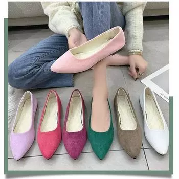 Модные женские лоферы с острым носком, балетки, повседневная обувь на плоской подошве 35 коричневый