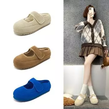 «Модные женские меховые зимние сапоги Мэри Джейн 2024 года — осень/зима 38 синий