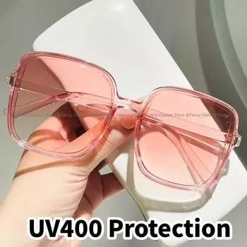 Модные женские модные градиентные квадратные солнцезащитные очки для мужчин, для вождения на открытом воздухе, спортивные очки, винтажные модные сверхлегкие солнцезащитные очки для женщин AS THE PICTURE розовый