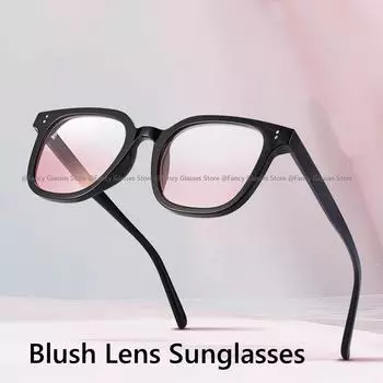 Модные женские модные популярные солнцезащитные очки женские квадратные оправы Ins Style Blush Lens солнцезащитные очки унисекс мужские дорожные уличные очки UV400 as picture черный серый