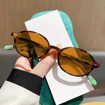 Модные женские модные солнцезащитные очки в овальной оправе, новые трендовые сверхлегкие солнцезащитные очки для вождения, унисекс для мужчин, высококачественные очки для защиты глаз as picture черный серый