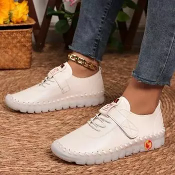 Модные женские мокасины Handsewing Non-Slip Mom Shoes для женщин Comfort Soft Sneakers Designer Big Size Women Shoes tenis de mujer 36 белый