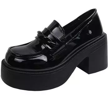 Модные женские мокасины Lucyever 2024 года, весна, британский стиль, туфли Мэри Джейн на платформе, женская японская обувь в стиле Лолиты 35