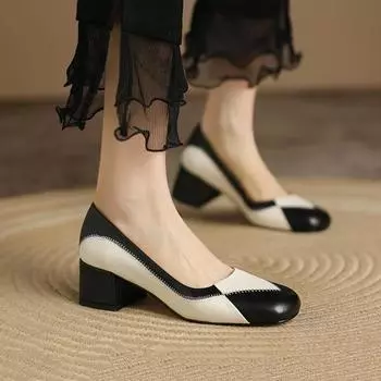 Модные женские мягкие ретро-туфли из кожи женские лоферы с толстой подошвой модные разноцветные повседневные неглубокие туфли Zapatillas De Mujer Tacon 35 хаки
