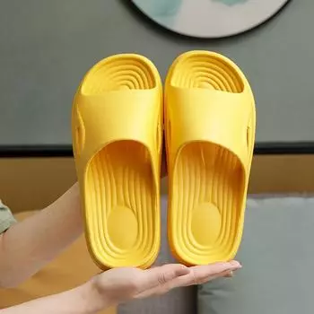 Модные женские мужские летние новые тапочки на толстой подошве для дома, ванной, ванной, EVA, противоскользящие, онлайн, знаменитости, оптовые тапочки, более высокие, водонепроницаемые 36-37 красный