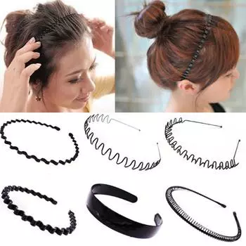 Модные женские мужские унисекс модные черные волны высокого качества 1 шт аксессуары повязка для волос металлический спортивный минималистский F