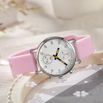 Модные женские наручные часы, брендовые кварцевые часы для девушек, оригинальный стиль, милые часы для студентов лазурь