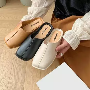 Модные женские новые летние тапочки из ПВХ, сандалии, модные однотонные повседневные тапочки на низком каблуке для отдыха на открытом воздухе, повседневные тапочки с квадратным носком 36 коричневый