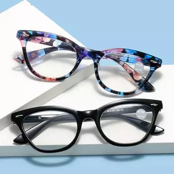 Модные женские очки для чтения в оправе «кошачий глаз» с блокировкой синего света и удобными пружинными шарнирами +1.0