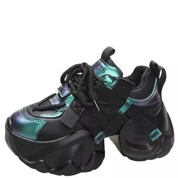 модные женские осенне-зимние теплые толстые кроссовки на шнуровке на платформе спортивная обувь женские туфли на толстой подошве на высоком каблуке женские кроссовки на танкетке 8 см 35